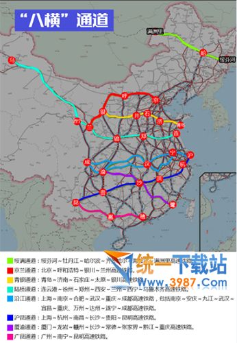 中国高铁八纵八横图