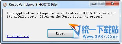 Reset Windows 8 Hosts File(win8 hosts文件修改) v1.0 绿色版