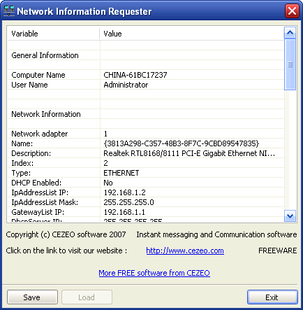 Network Info Requester V1.10 绿色版