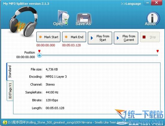 MP3音频剪切工具(My Mp3 Spliter)v2.1.3 官方英文版
