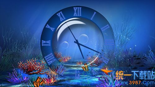 水下时钟动态屏保(aquatic clock)