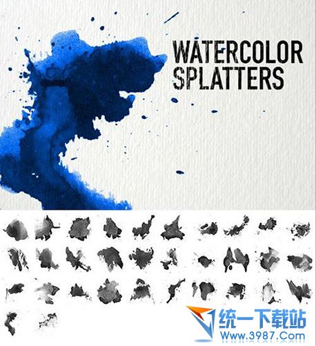 PS水彩笔刷(Watercolor Splatters brush)