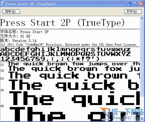 Press Start 2P字体下载