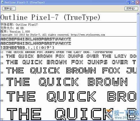 outline pixel 7字体下载