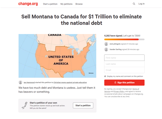 22万亿国债怎么还？约6300美国人请愿卖掉这个州的照片 - 2